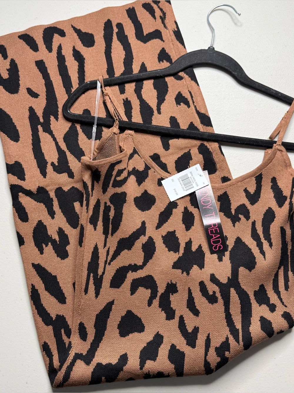Leopard Print Knit Dress in Brown and Black